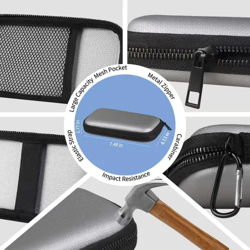 Vista 4 de Funda rígida resistente al fuego de 6500 °F, bolsa organizadora electrónica impermeable, funda de transporte EVA a prueba de golpes para teléfonos