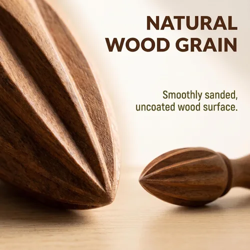 Vista 4 de Exprimidor de cítricos de madera y limón – Exprimidor manual manual de cítricos/naranja Herramienta exprimidora de frutas portátil para el hogar