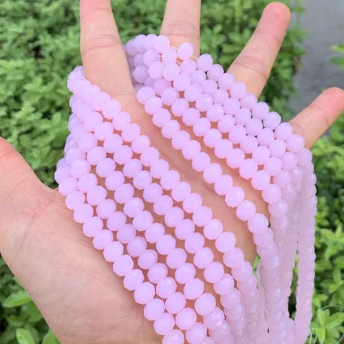 Vista 30 de 500 piezas de cuentas de cristal checo facetadas rondelle de 4 mm, pequeñas y diminutas, espaciadoras a granel, color amatista púrpura para hacer