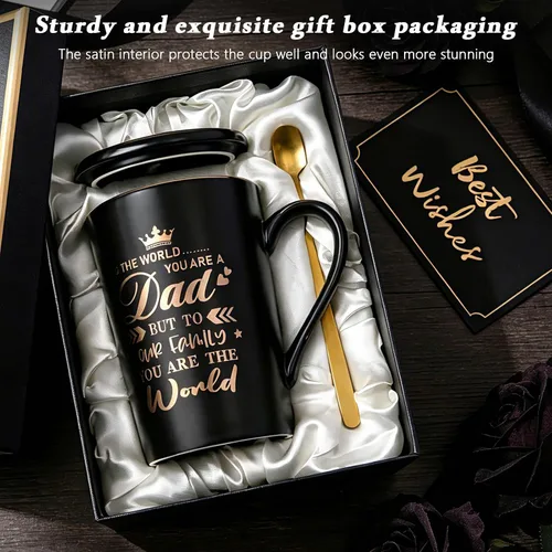 Vista 5 de Regalos para el día del padre de parte de hija, hijo, esposa, regalos de cumpleaños divertidos para marido, papá, nuevo papá, taza de café