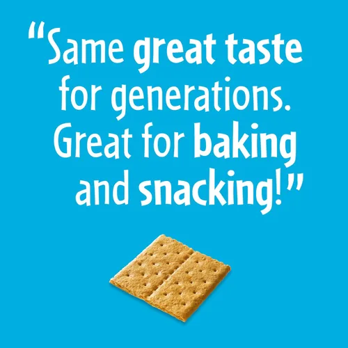 Vista 14 de HONEY MAID Graham Crackers, aperitivos para el almuerzo, tamaño de fiesta, 28.8 onzas 0.28 oz de grano entero por porción de 1.06 oz, hecho