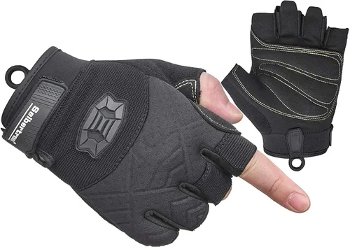 Vista 11 de Seibertron Guantes de palma acolchada con dedos completos o semi-dedos, ligeros y transpirables para escaladores, escalada en roca, rescate