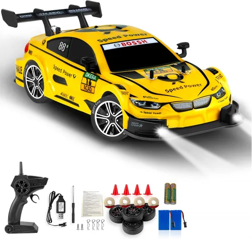 Vista 9 de Auto de Derrape RC, Coches RC de Derrape a Escala 1:16, Auto de Carreras RC 4WD de 2.4GHz, Vehículo de Derrape de Control Remoto de Alta Velocidad