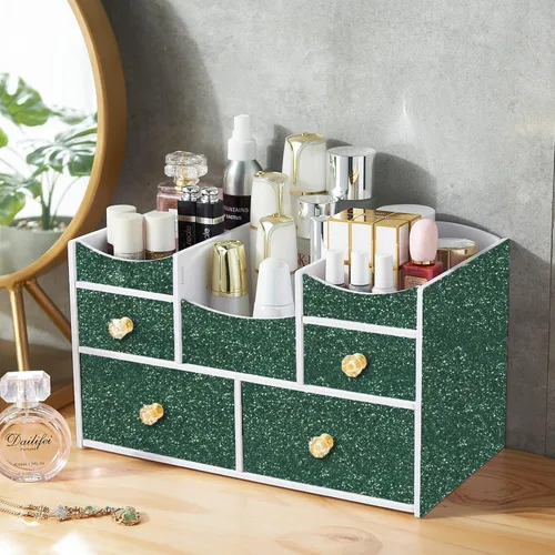Vista 3 de Kitico Papel de contacto con purpurina verde – 17.7 x 78.7 pulgadas – Papel tapiz decorativo autoadhesivo brillante para gabinetes, muebles, papel