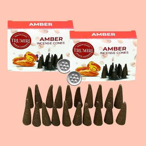 Vista 7 de TRUMIRI Incienso ámbar – Paquete de 20 conos (2 x 10) – Incienso de cono perfumado