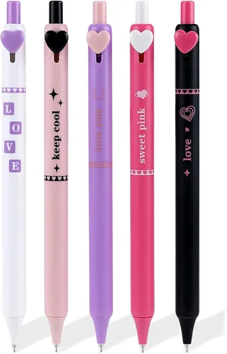 Vista 7 de 6 bolígrafos de gel kawaii, bolígrafos de gel retráctiles, bolígrafo coreano de punta fina, bolígrafo de escritura suave 0.5, tinta de secado