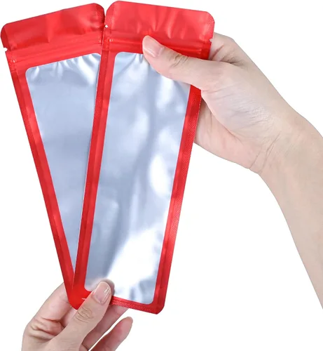 Vista 25 de Bolsa resellable de Mylar para bolígrafos, ideal para oficina, hogar, fiesta, almacenamiento de alimentos, galletas, muestras de joyería