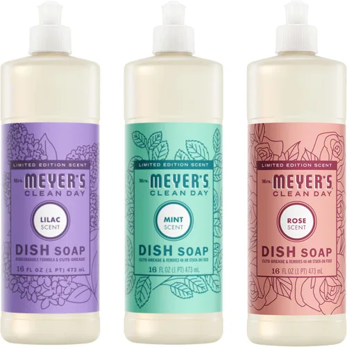 Vista 53 de Mrs. MEYER'S Clean Day - Jabón líquido para platos, albahaca, 16 onzas líquidas, paquete de 6
