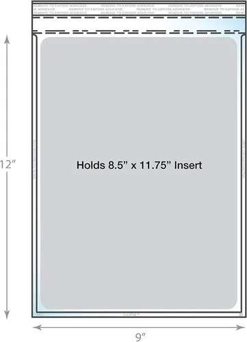 Vista 3 de EnvyPak Sobre transparente para catálogo, estilo vertical, cierre permanente para despegar y sellar con capacidad para insertos de 8.5 x 11