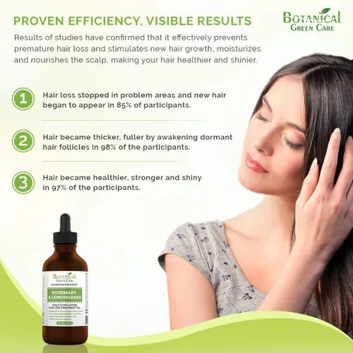 Vista 4 de Aceite para el cabello de romero y citronela, aceite de romero para mujeres y hombres, suero para el crecimiento del cabello. Fabricado en Estados