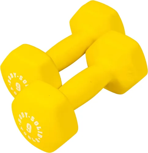 Vista 2 de Body-Solid Tools Neoprene Dumbbell for Weight and Aerobic Strength Training, Pilates & Physical Therapy, Hand Weights for Men and Women, Commercial