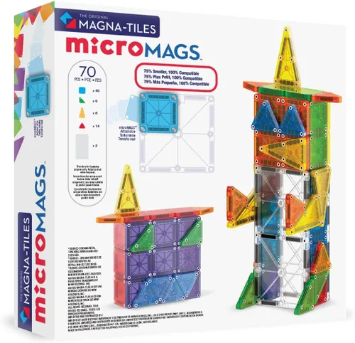 Vista 2 de MAGNA-TILES microMAGS 70-Piece Deluxe Magnetic Construction Set, The Original Magnetic Building