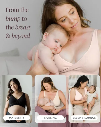 Vista 4 de Kindred Bravely Sujetador de lactancia cruzado ajustable Sublime para lactancia materna Maternidad inalámbrica