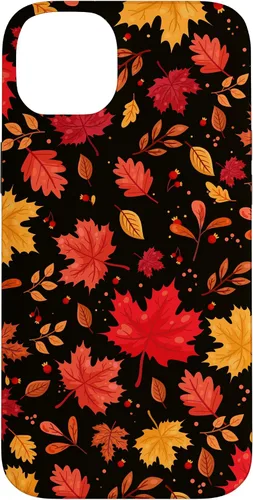 Vista 15 de iPhone 11 Pro Halloween Pattern Fall Leaves Pattern - Funda de la temporada de otoño