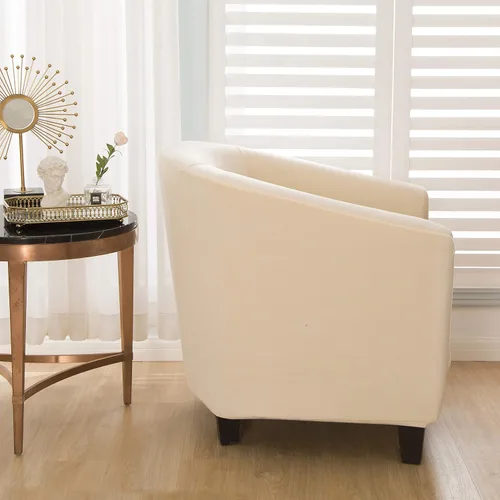 Vista 8 de Fundas de terciopelo para silla de bañera de 2 piezas con funda de cojín, fundas de alta elasticidad para sillón de club, funda protectora