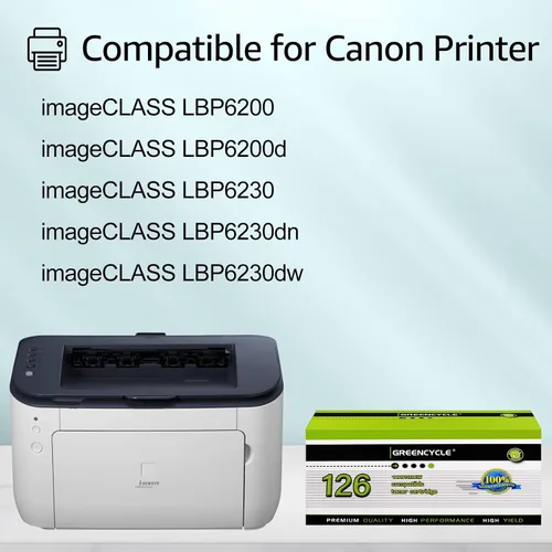 Vista 2 de greencycle Cartucho de tóner de repuesto compatible para impresora Canon 126 CRG-126 CRG126 3483B001 ImageClass LBP6200d LBP6230dw (negro, 1 unidad)