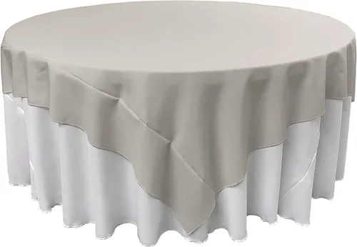 Vista 78 de LA Linen. Mantel cuadrado de popelina de poliéster