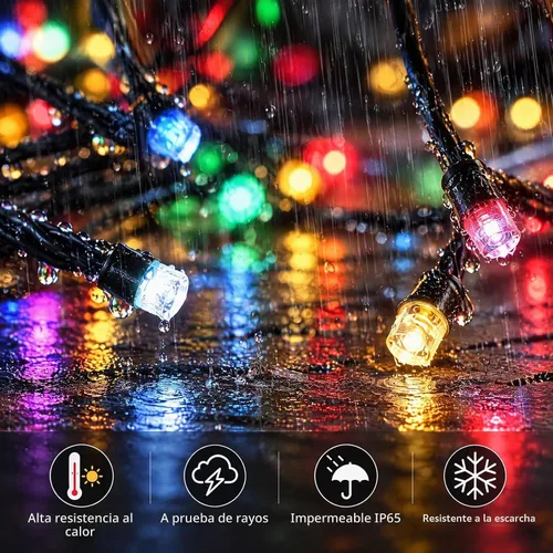 Vista 3 de SyouHome - Guirnalda de luces solares para exteriores, paquete de 6 600 luces LED solares de Navidad Varios