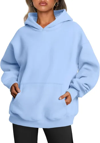 Vista 156 de Trendy Queen - Sudaderas extragrandes con capucha para mujer, suéteres de manga larga, sin botones, de vellón, de otoño, ropa de invierno