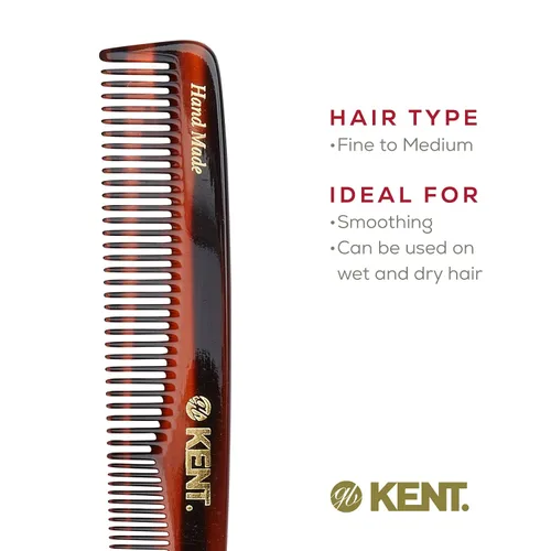 Vista 6 de Kent Peine 3T de doble diente de 6.5 pulgadas, peine de aseo de dientes finos y anchos para cabello, barba, bigote, estilo grueso y fino