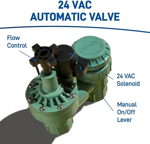 Vista 6 de Orbit 57604 - Paquete de 3 válvulas antisifón automáticas de 1 pulgada FPT serie 100 con control de flujo y reductor de 3/4 pulgadas