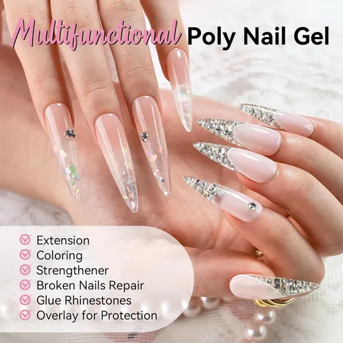 Vista 3 de Makartt Gel de uñas transparente de 1.7 fl oz para extensiones