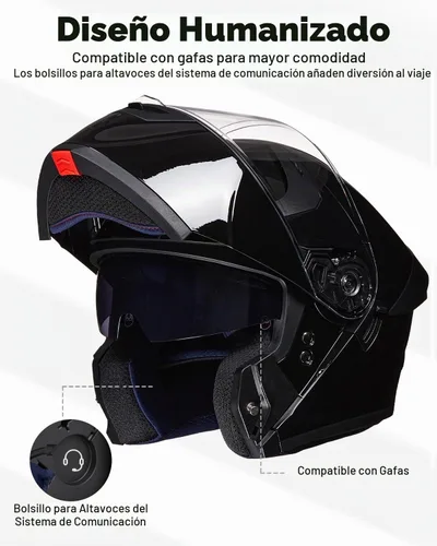 Vista 4 de ILM Casco de Motocicleta para Adultos con Doble Visera Abatible Modular de Cara Completa Casco DOT Modelo WS206