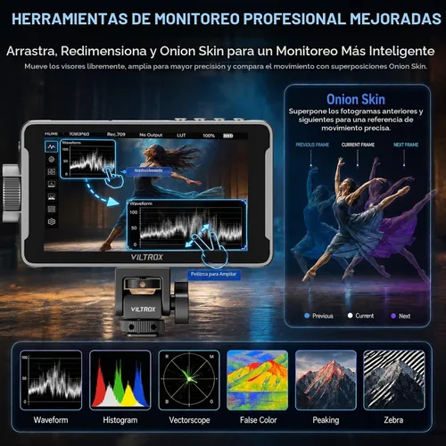 Vista 12 de VILTROX DC-550 Pro ii 5.5" 1400 Nits 4K60 HDMI 2.0 Monitor de cámara