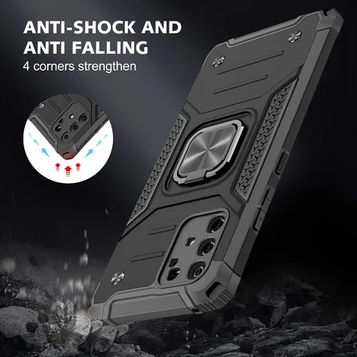 Vista 4 de Asuwish Funda de teléfono para Samsung Galaxy S10 Lite con protector de pantalla de vidrio templado y soporte de anillo delgado, híbrido, soporte