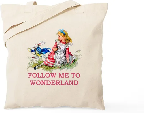 Vista 12 de CafePress Alice & Friends in Wonderland - Bolsa reutilizable de lona color beige natural