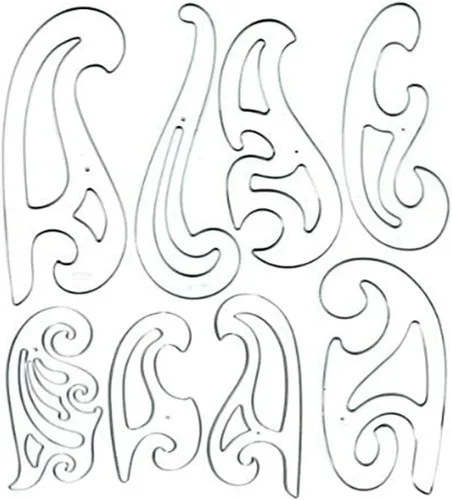 Vista 7 de Westcott LetterCraft - Juego de 4 curvas de plástico francés (FC-4)