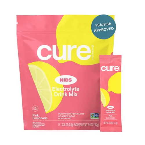 Vista 9 de Cure Hydration - Kids Electrolyte Drink Powder Classic Grape 14 Packets
