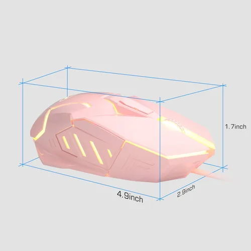 Vista 2 de MageGee G10 Gaming Mouse Wired, 7 Colors Breathing LED Backlit Gaming Mouse, 6 Adjustable DPI (up to 3200 DPI), Ergonomic Optical Computer Mouse