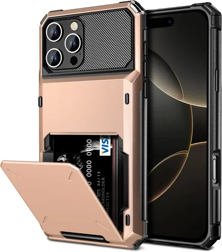 Vista 10 de Vofolen Funda para iPhone 16 con tarjetero tipo cartera negra Negro