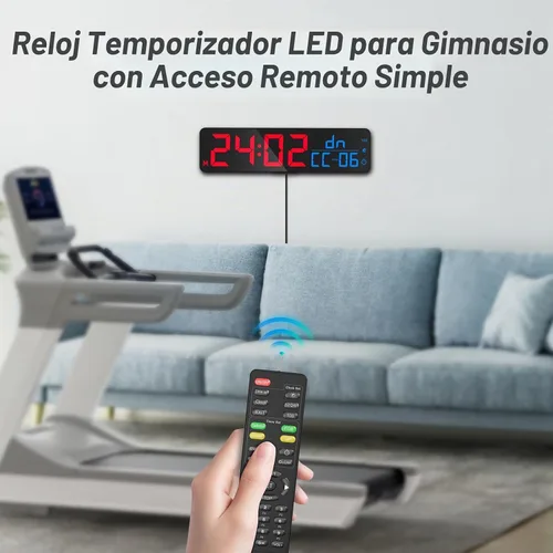 Vista 8 de ANJANK Reloj de pared LED digital grande de 15 pulgadas para gimnasio, con segundos, temporización para entrenamiento, intervalos y rondas, cuenta