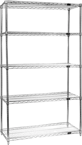Vista 13 de Quantum Storage Systems kit para principiantes para unidad de librero de 4 niveles, de 54 pulgadas de alto, en alambre, con acabado en cromado