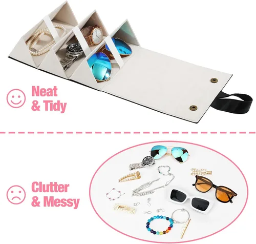 Vista 5 de MoKo - Organizador de gafas de sol con 5 ranuras, estuche de viaje para gafas de sol portátil, estuche de almacenamiento para mujeres y hombres