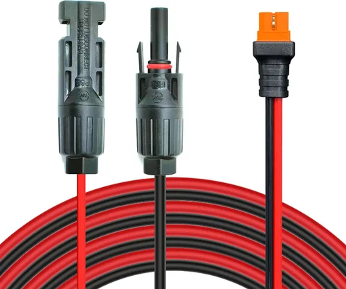 Vista 8 de Kit de panel solar resistente de 10 AWG de 12 pies, cable de carga a conectores XT60i, adaptador para estaciones de energía portátiles, generadores