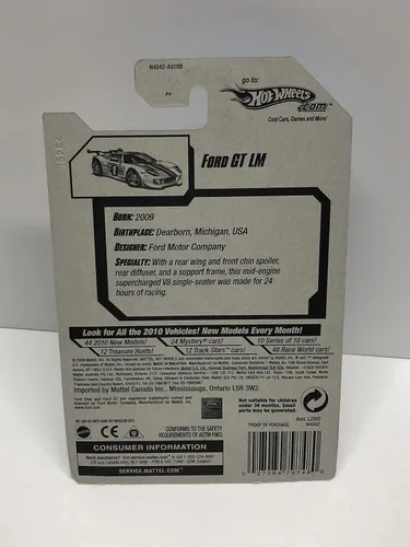 Vista 3 de 2009 Hot Wheels FORD GT LM (pintura blanca) fundido a presión 039/190