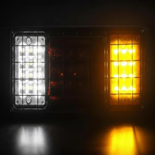 Vista 9 de Kit de 2 luces LED traseras para camión, remolque, 40 LED, impermeable, señal de giro, freno de marcha atrás, luz de marcha atrás con protección