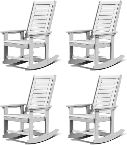 Vista 42 de GREENVINES Oversized Outdoor Rocking Chair, HDPE Rocker, Aqua