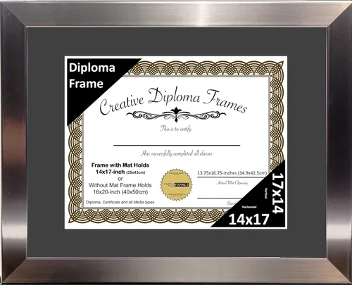Vista 46 de Creative Picture Frames Carnegie - Marco de diploma de acero inoxidable con acabado de acero inoxidable de 6 x 8 pulgadas con caballete de vidrio
