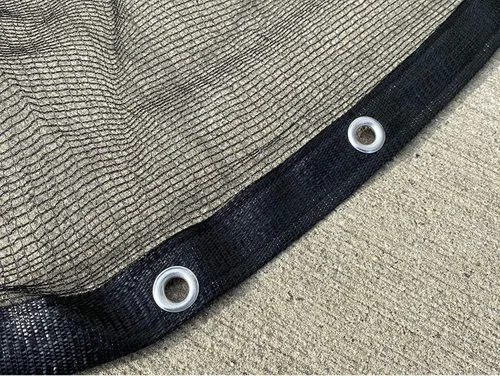 Vista 6 de Winter Block Red de hojas para piscinas elevadas, se adapta a ovaladas de 15 x 30 pies, duradero, material de polietileno tejido con borde