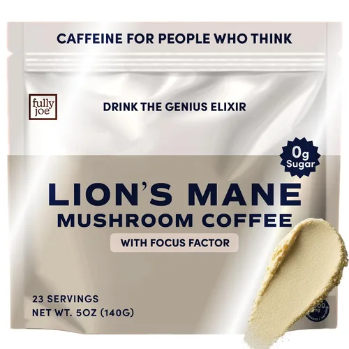 Vista 9 de Café instantáneo Fully Joe Mushroom con 16 hongos superalimentarios, incluye melena de león, reishi, chaga, cordyceps mezclado con café gourmet