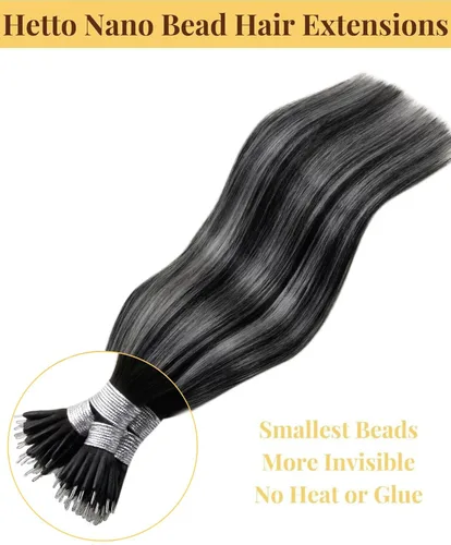 Vista 6 de Extensiones de cabello humano con balayage nano de 16 pulgadas, 1.76 oz, 50 s