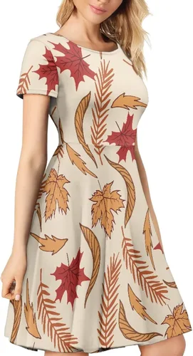 Vista 5 de Youngerbaby Cool Maid - Vestido de Halloween para mujer, vestido midi de verano, vestido casual con vuelo, para festivales