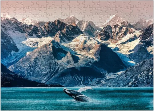 Vista 7 de MyPuzzle Alaska Whales - Rompecabezas prémium de 100 piezas, fabricado en Estados Unidos