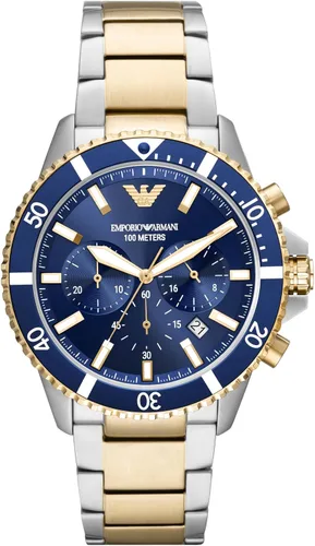 Vista 11 de Emporio Armani World Explorer Dive-Inspired Men's Watch with Stainless Steel, Silicone or Leather Band