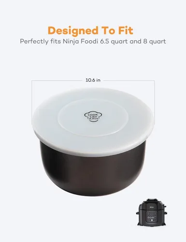 Vista 7 de Goldlion Accesorios para Ninja Foodi 6.5 Qt, olla interior de acero inoxidable, cubierta interior de olla