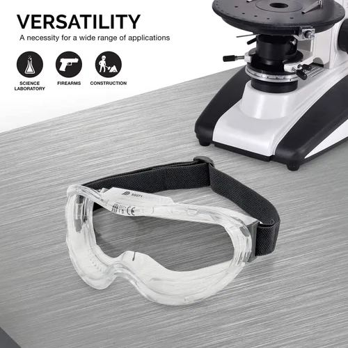 Vista 5 de Lentes protectores de seguridad con visión amplia 53875B, antiniebla, ajustables y ligeros, aprobados para el estándar ANSI Z87.1, de Neiko